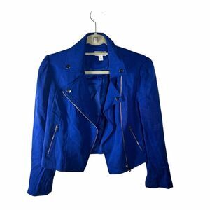 Maison Jules Vibrant Blue Moto Jacket